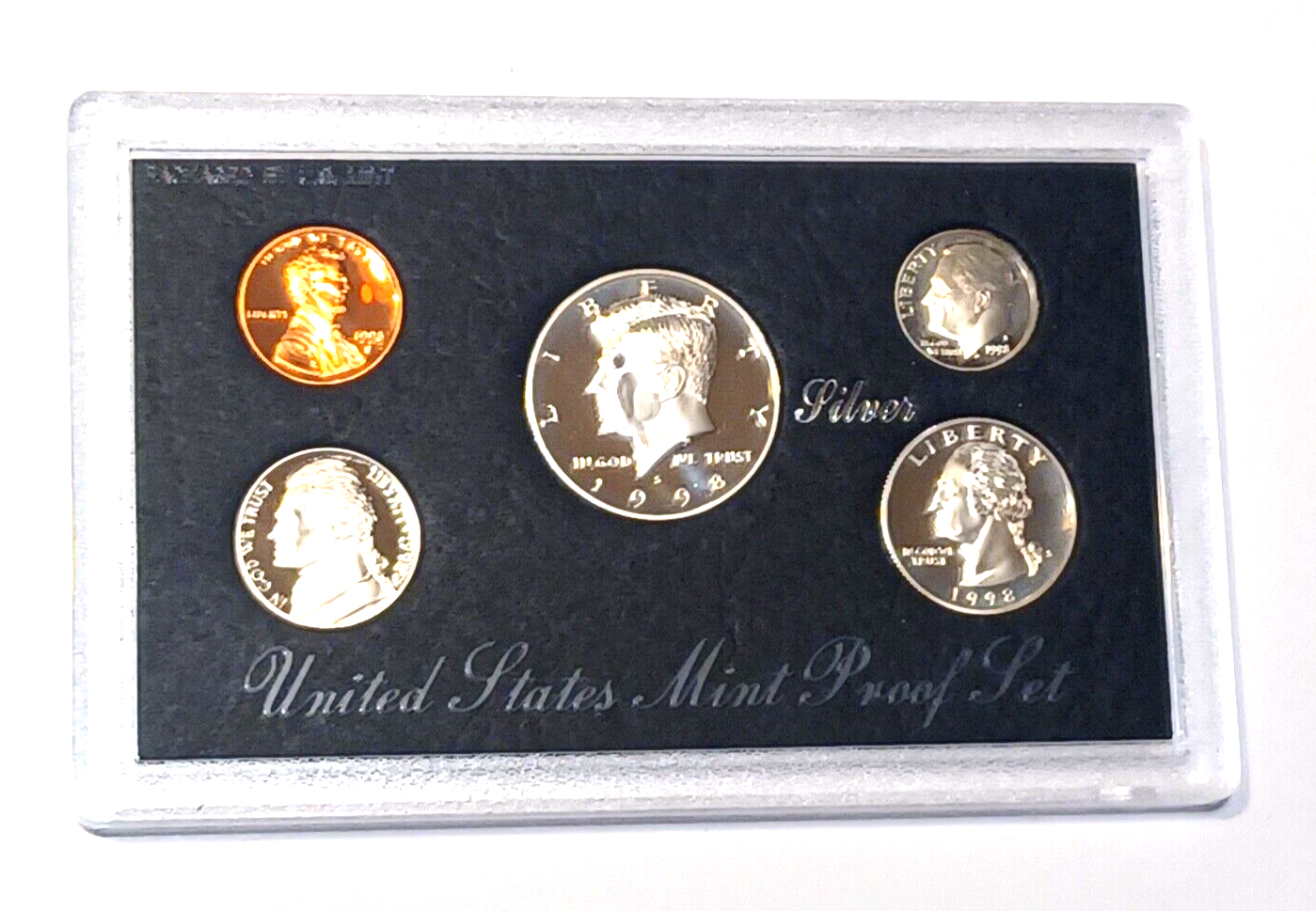 1998 U.S. Mint SILVER PROOF Set in Original Plastic Case & Box image 1