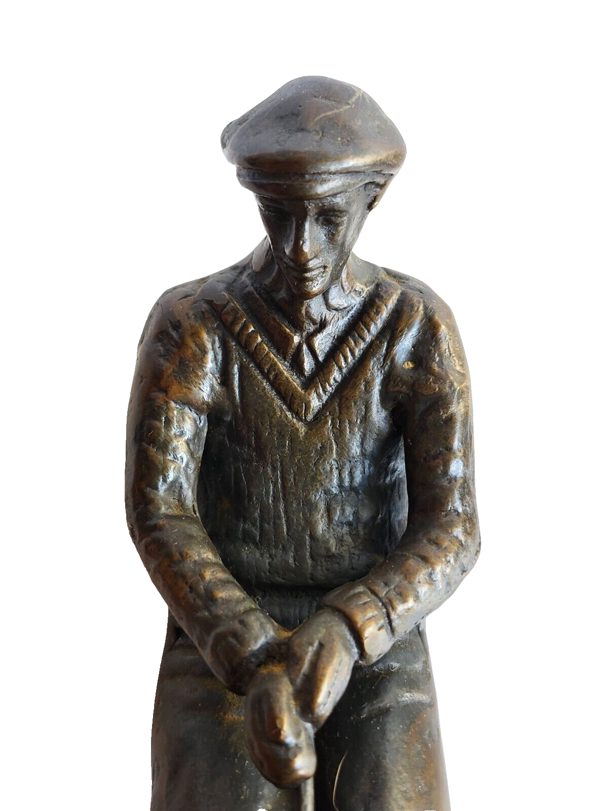 Circa 1920's Pair of Bronze Male & Female Golfer Bookends on Plinth image 2