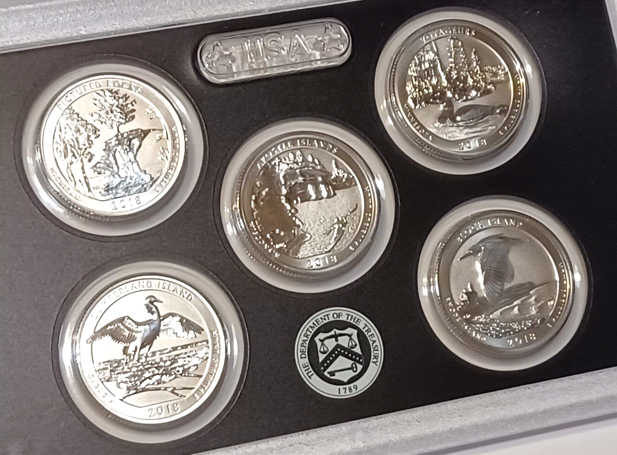 2018 S US Mint Silver Reverse Proof Set - 10 Coins w/ Box & COA image 6