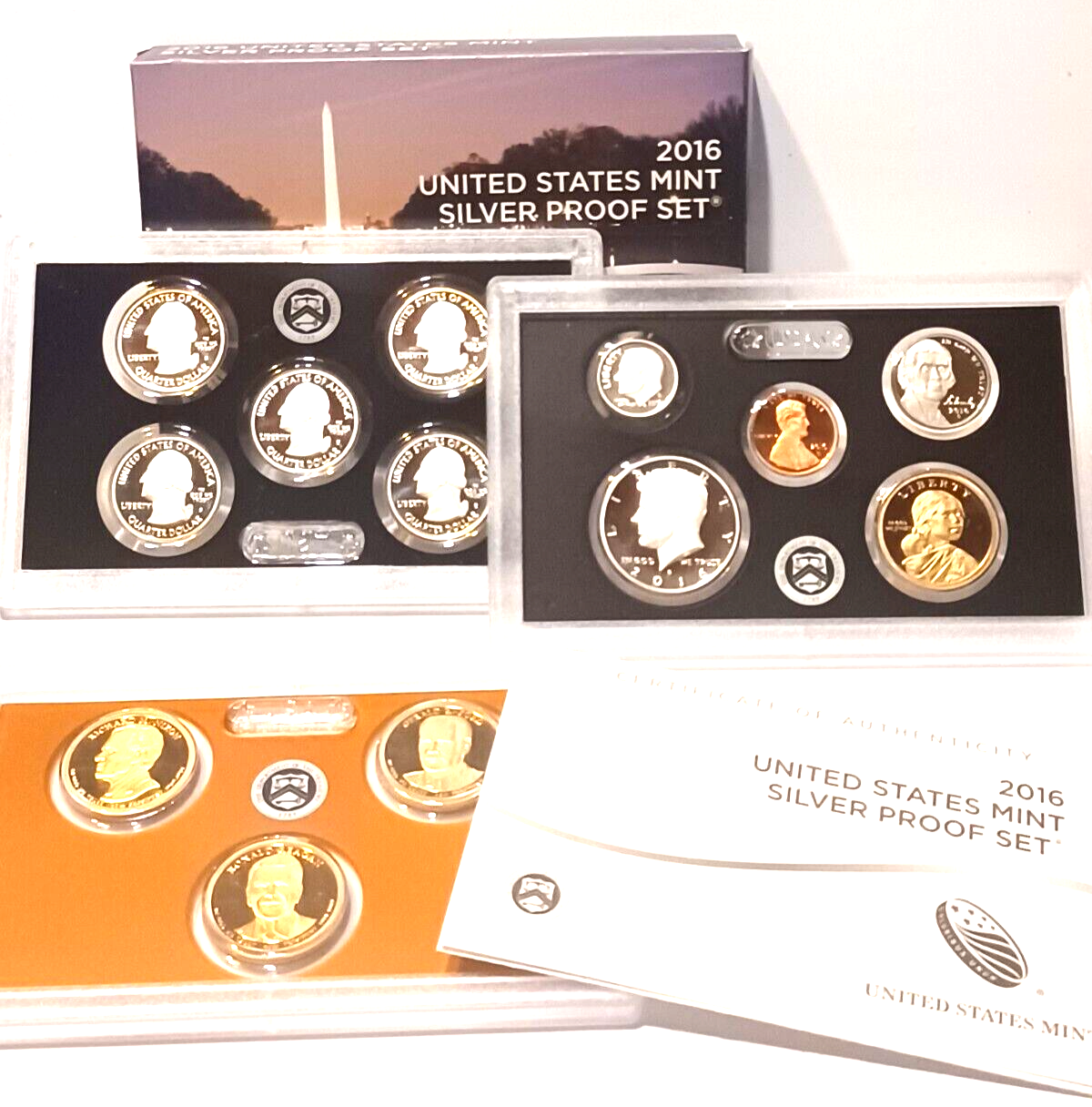 2016 S US Mint Silver Proof Set - 13 Coins COA Original Box image 1