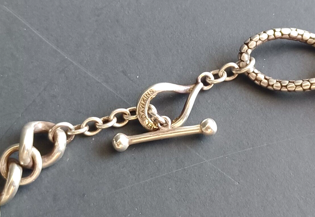 Michael Dawkins Sterling Silver 925 Chain Link Necklace Pearl & Gem Accents 16" image 8