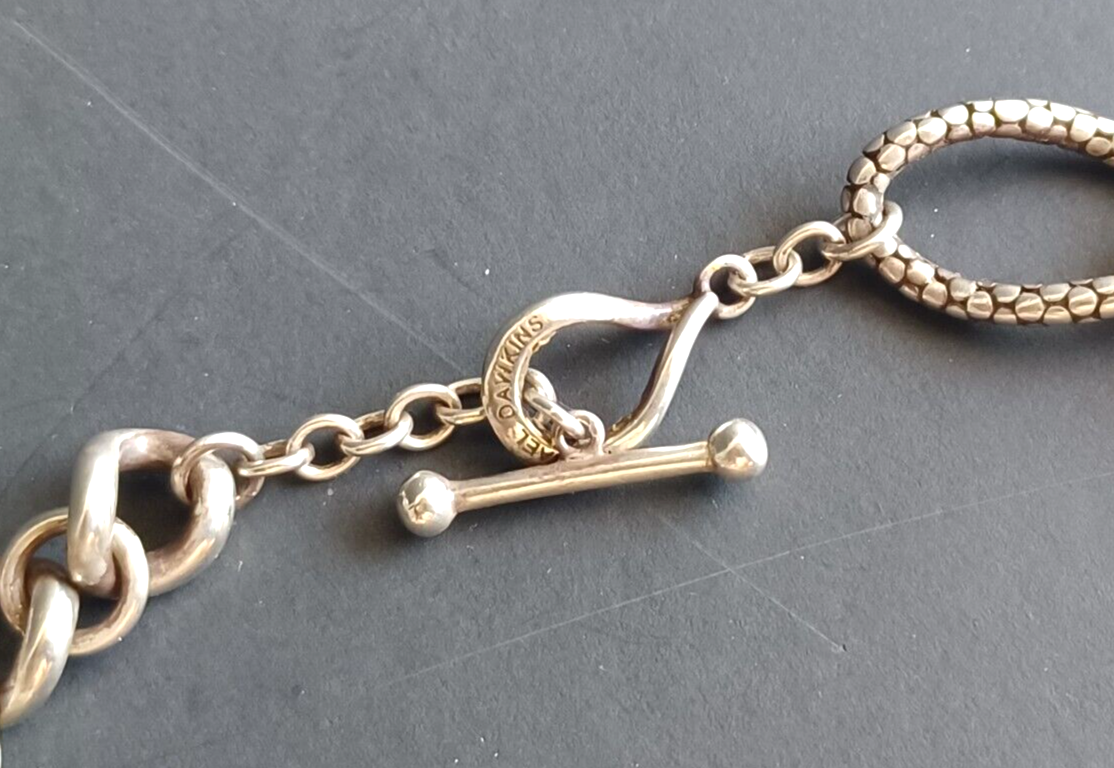 Michael Dawkins Sterling Silver 925 Chain Link Necklace Pearl & Gem Accents 16" image 8