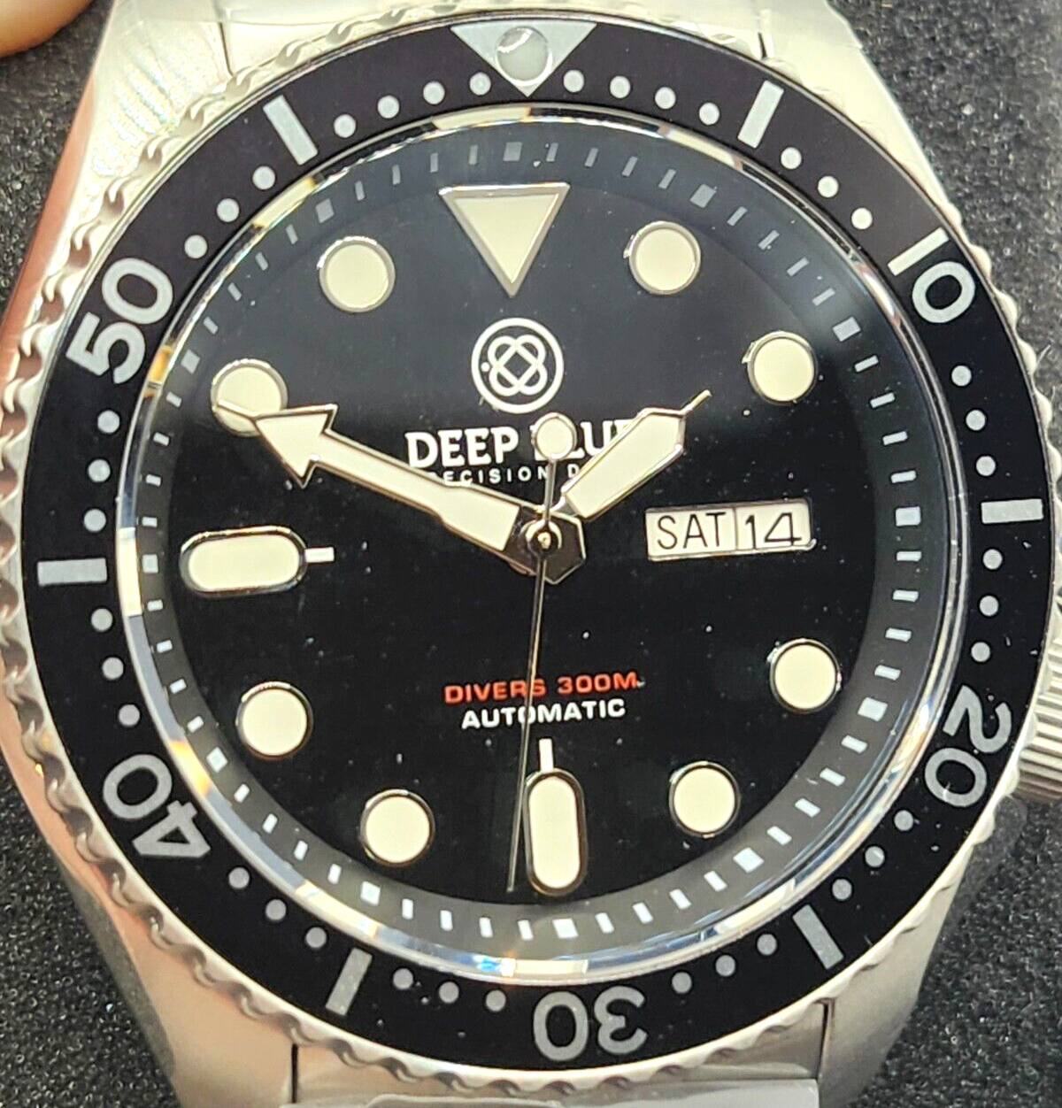 NEW! Deep Blue Precision Diver Military 300 Automatic – Black Bezel & DIAL #6452 image 2