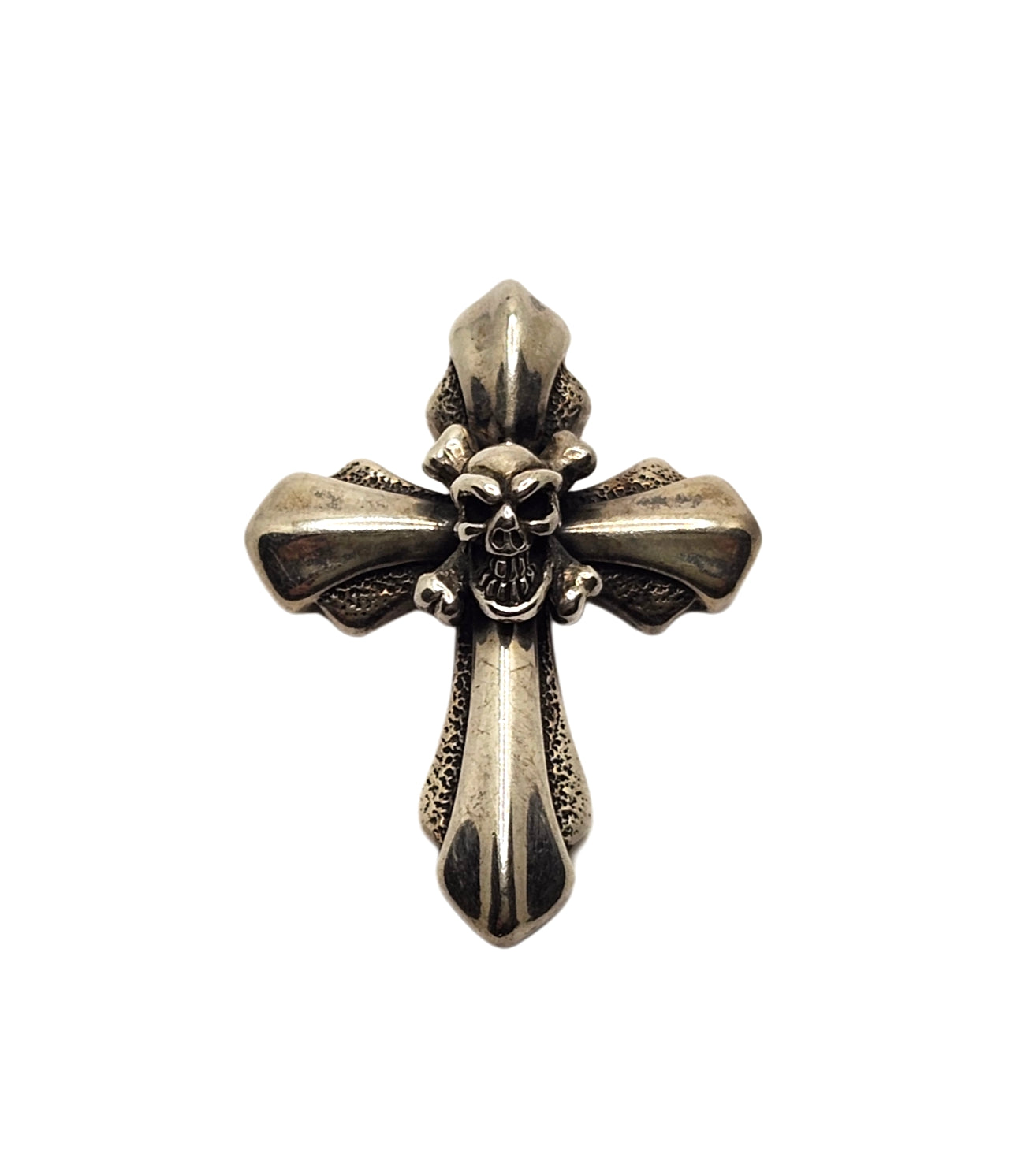 BWL Bill Wall Leather Sterling Silver Cross w/ Skull Crossbones Pendant image 0