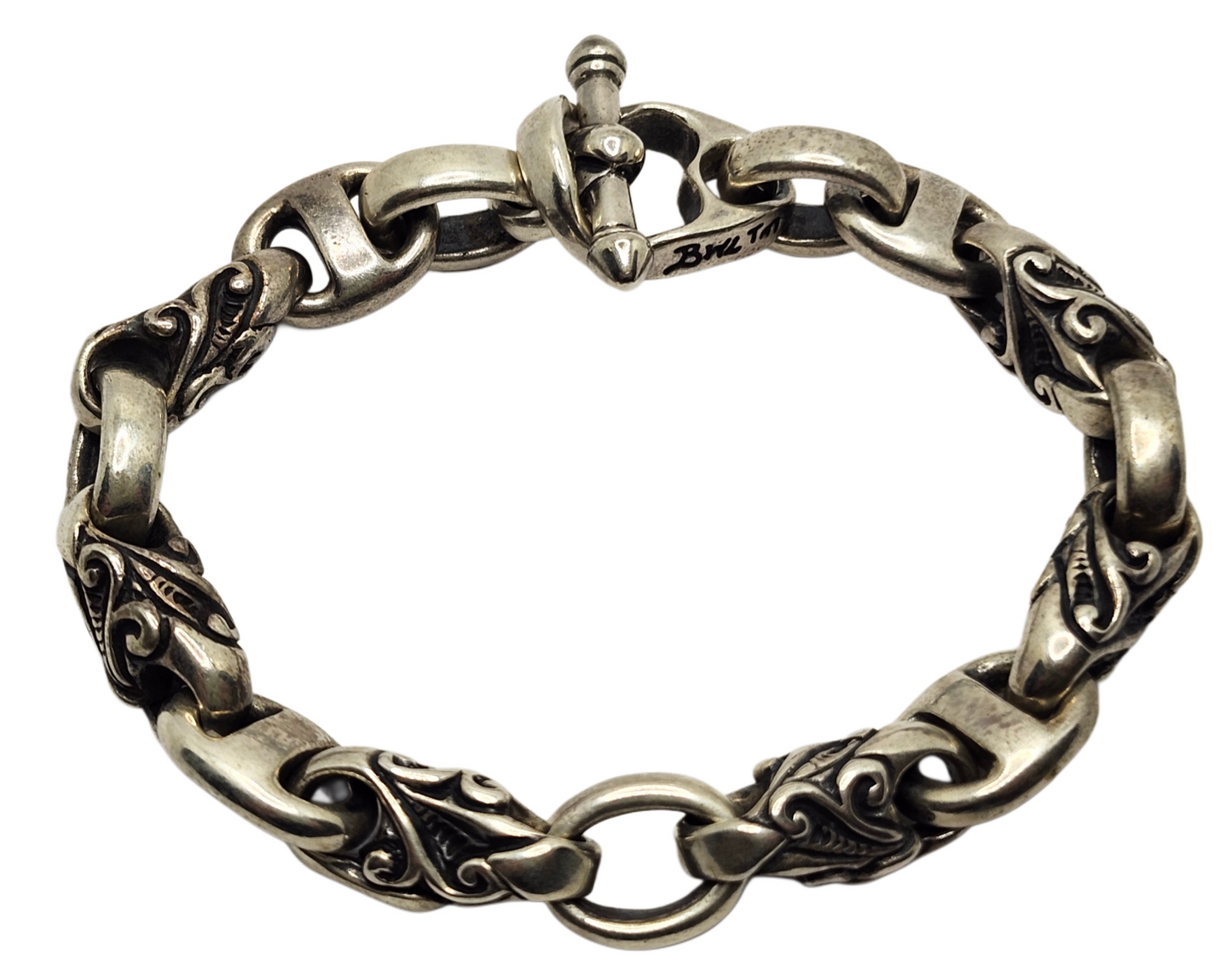 BWL Bill Wall Leather U Joint Wave Link Sterling Silver Toggle Brac image 2