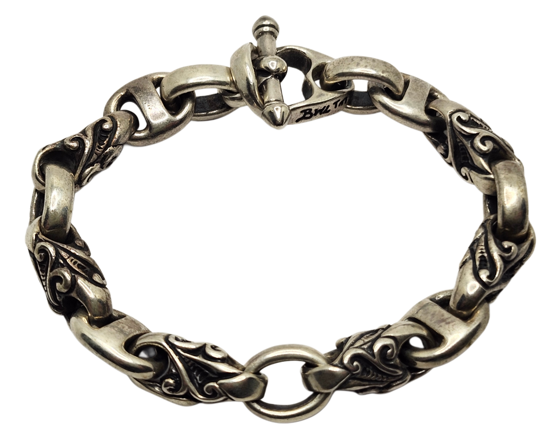 BWL Bill Wall Leather U Joint Wave Link Sterling Silver Toggle Brac image 2