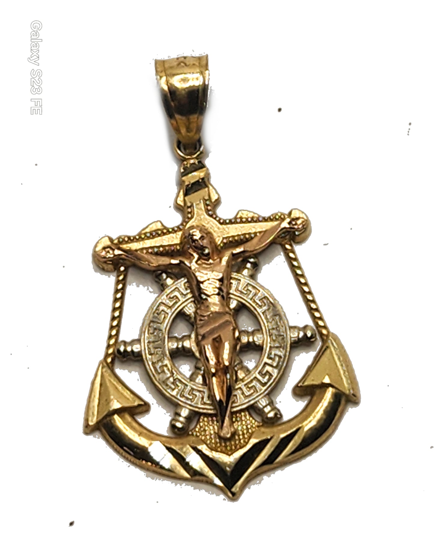 Mariners Cross 10k Tri-Colored Gold Pendant image 0