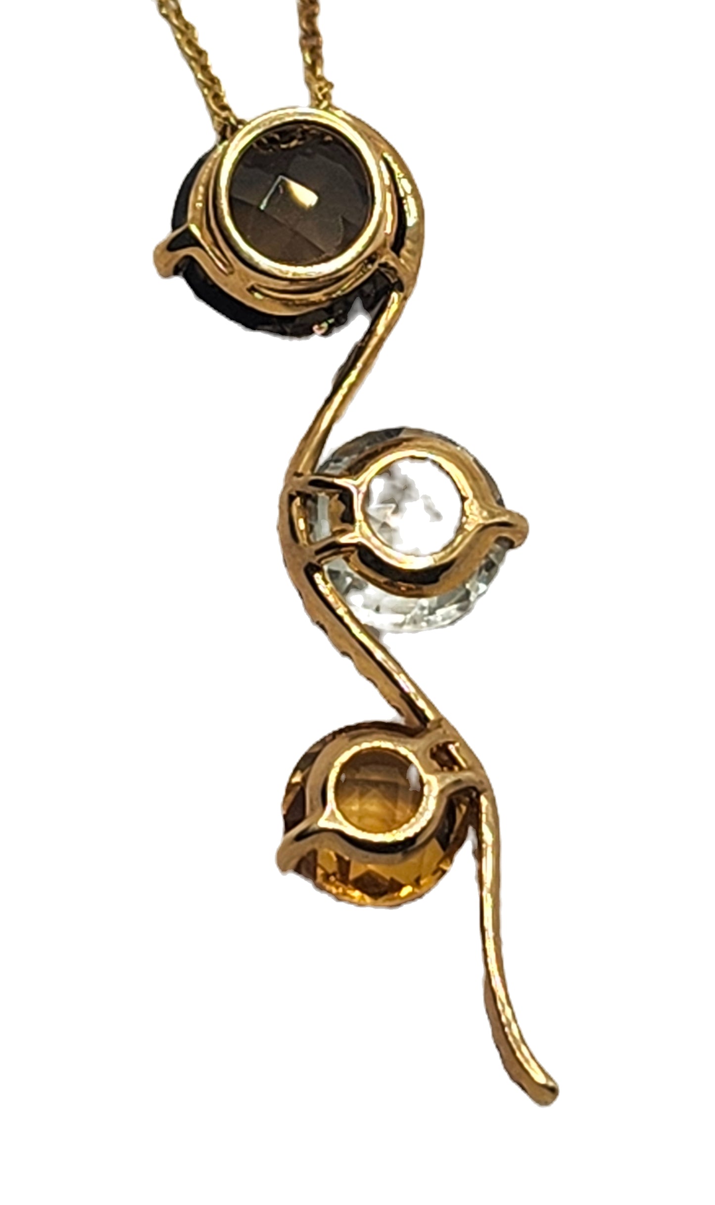 NEW! EFFY Multi Stone & Diamond 14k Yellow Gold Pendant w/ Chain image 9