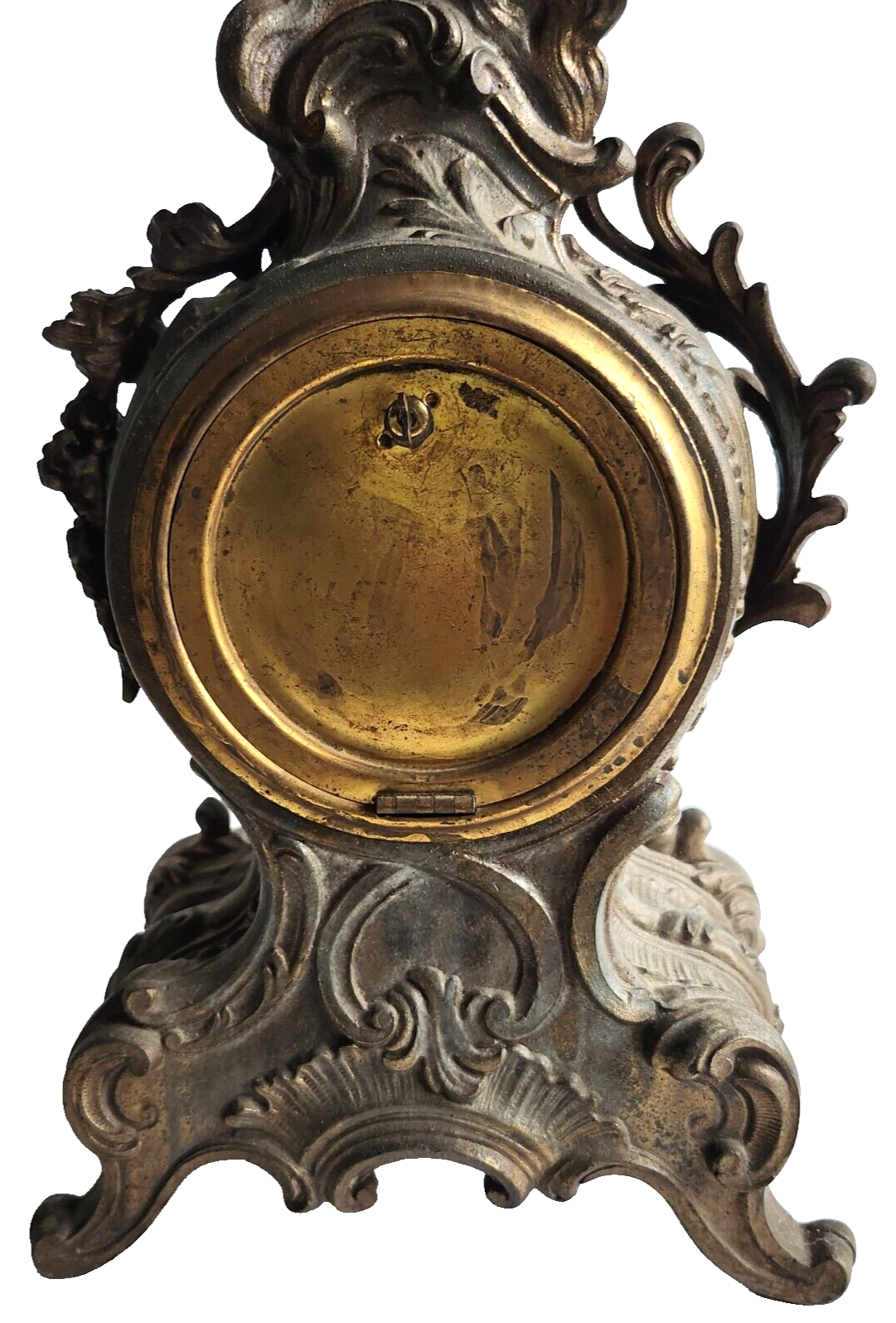 Antique Ansonia Bronze Gold Gilt Cherub Mantle Clock ~ Key Wind & Working image 10