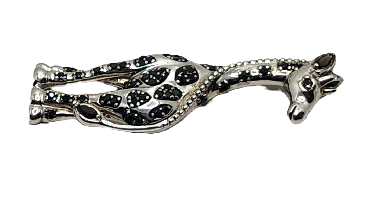 Ross Simons Sterling Siver & Black Spinel Giraffe Pendant image 2