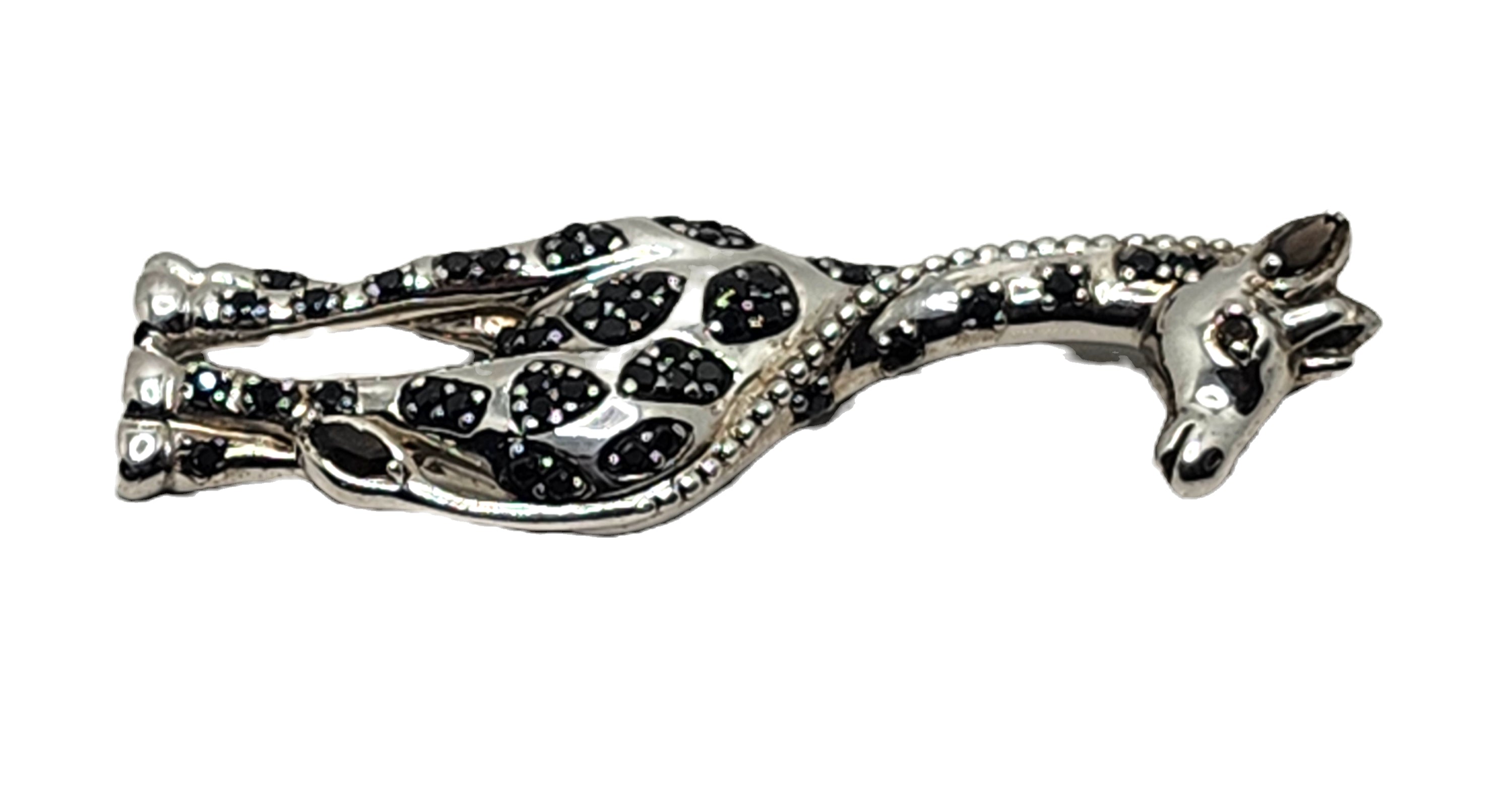 Ross Simons Sterling Siver & Black Spinel Giraffe Pendant image 2