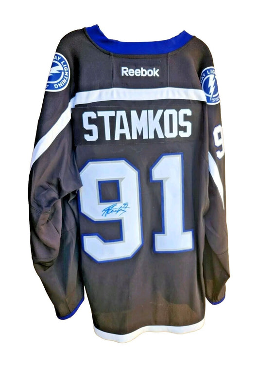 Steven Stamkos Signed Tampa Bay Lightning Reebok Bolts Third Jersey ~ Black XL image 0