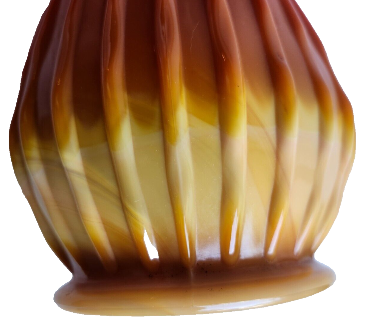 Mid Century LE Smith Bittersweet Orange Swung Glass Ribbed Vase image 4