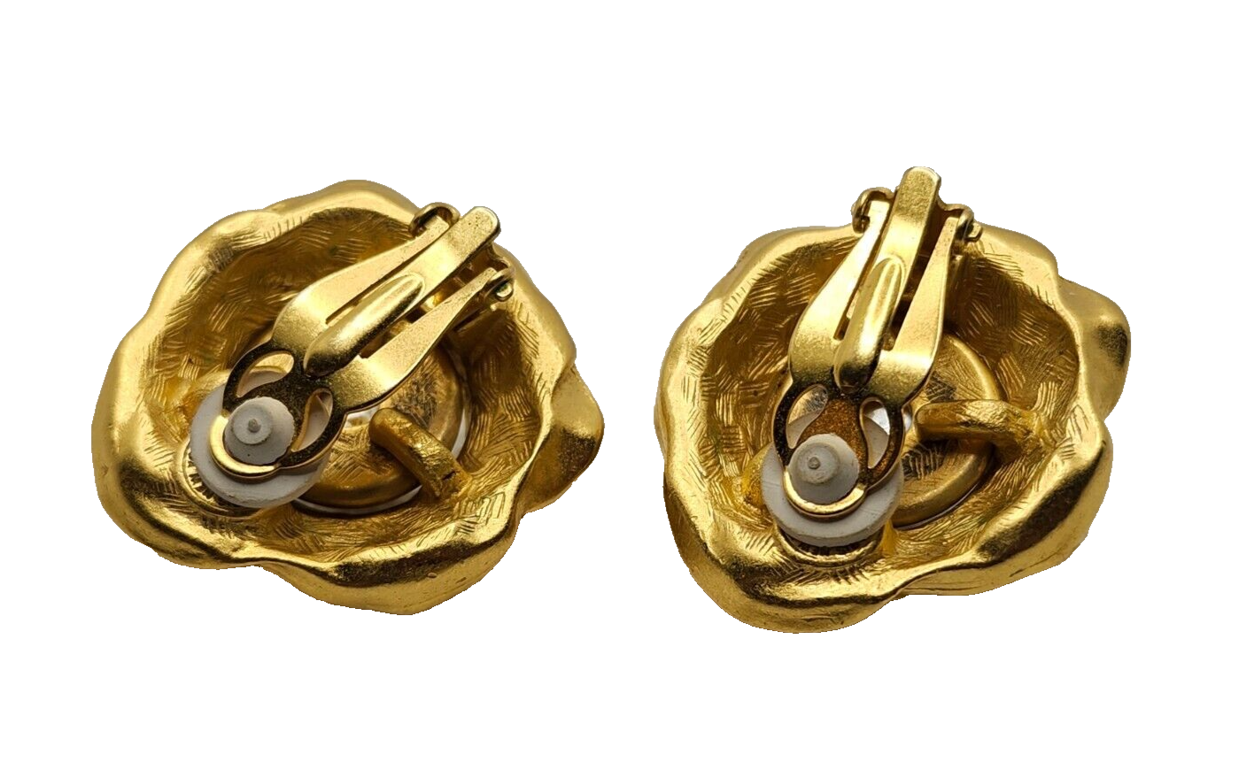 Authentic Givenchy Gold-tone Faux Pearl Flower Clip-On Earrings image 5