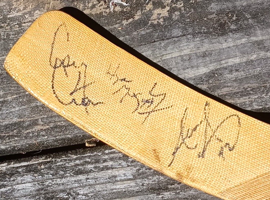 Very Rare One-Of-A-Kind Twice Signed Wayne Gretzky Autographed Hockey Stick L@@K image 2