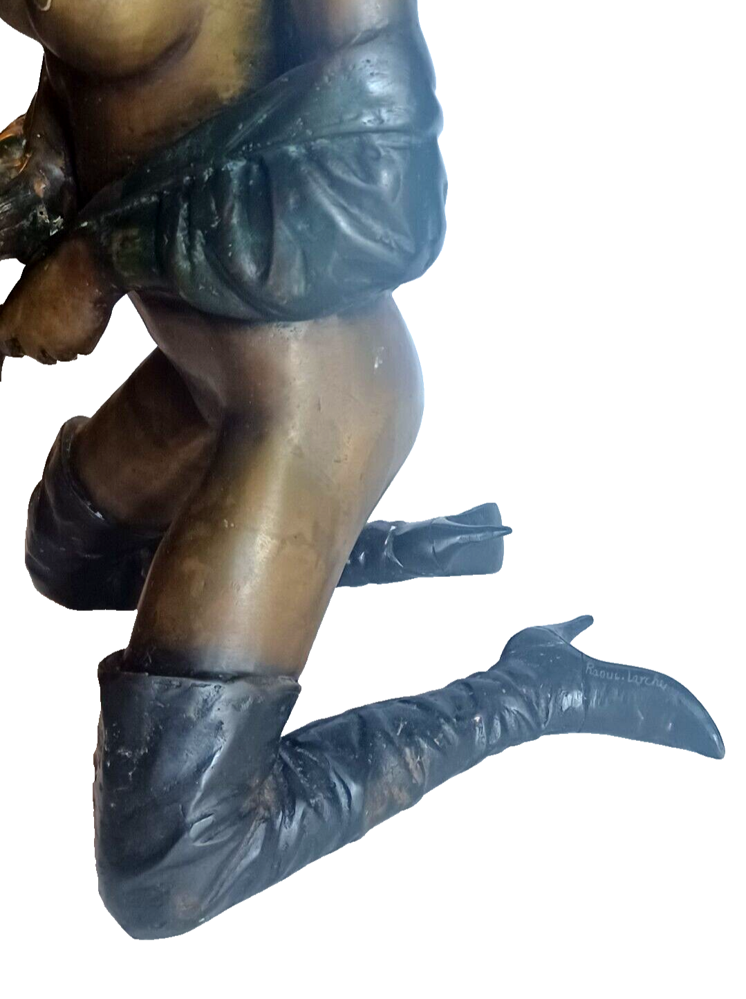 RARE Raoul Larche Detailed Bronze Sculpture of a Kneeling Nude Woman image 8