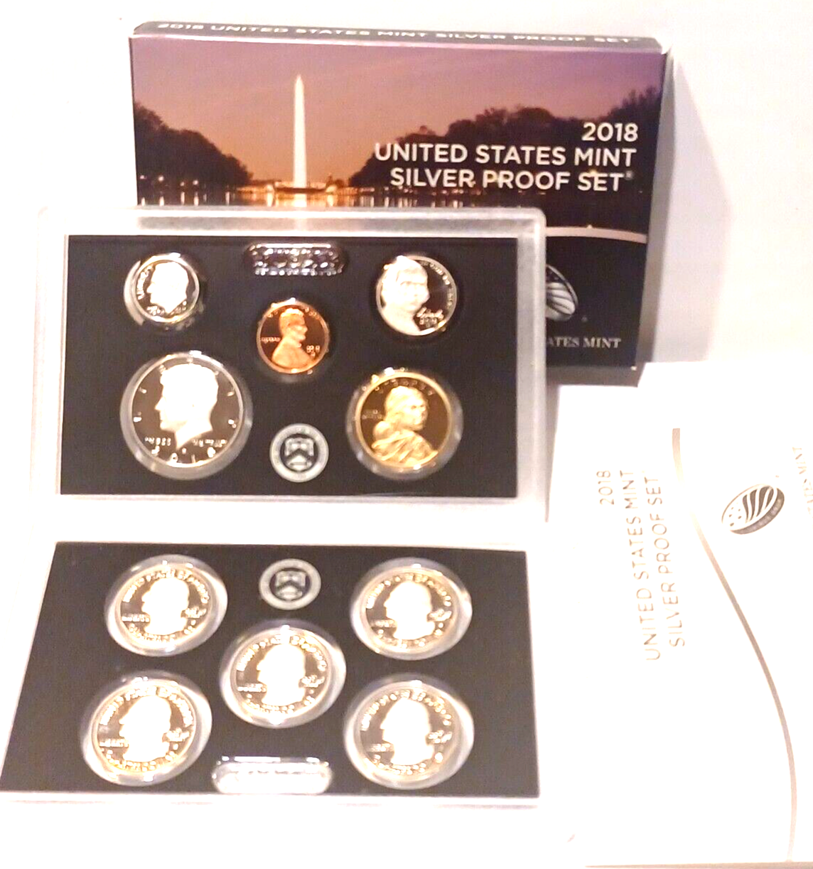 2018 S US Mint Silver Proof Set - 10 Coins COA Original Box image 1