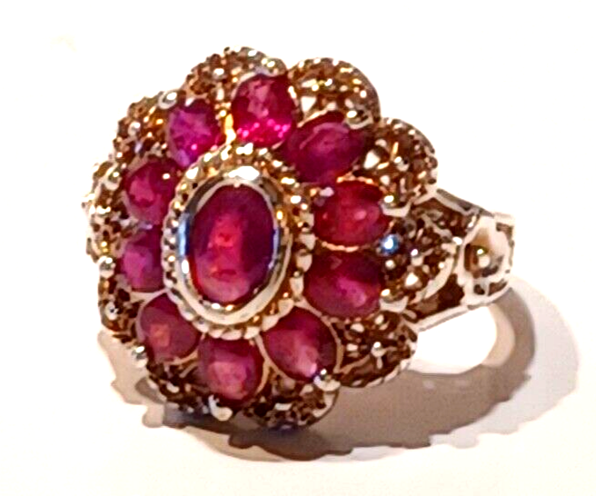 Gorgeous Oval Ruby & Sterling Silver Cocktail Ring image 3