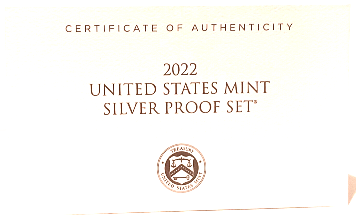 2022 United States Mint Silver Proof Set 10 Coin Set w/ COA image 7