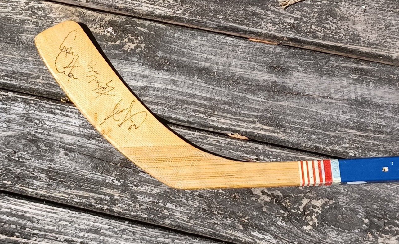 Very Rare One-Of-A-Kind Twice Signed Wayne Gretzky Autographed Hockey Stick L@@K image 0