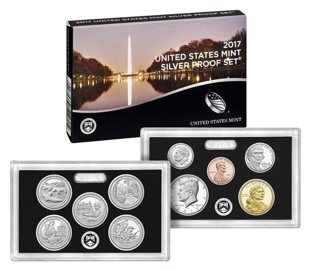 2017 S US Mint Silver Proof Set - 10 Coins COA Original Box image 0