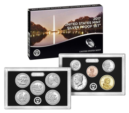 2017 S US Mint Silver Proof Set - 10 Coins COA Original Box image 0