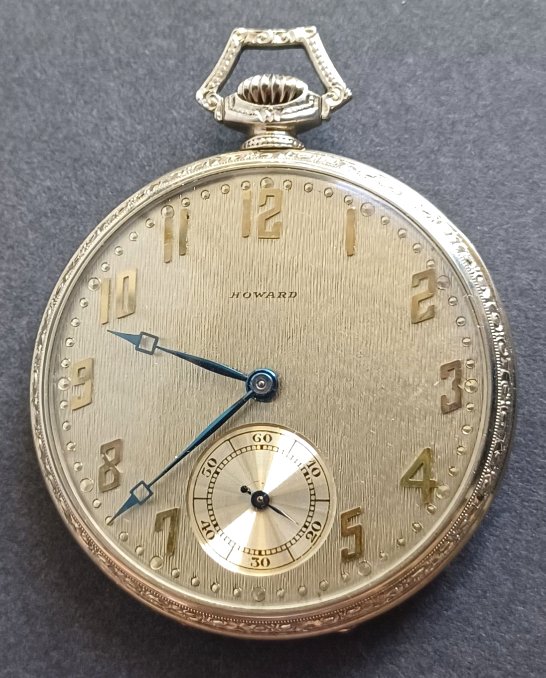 Antique E Howard Series 12 Solid 14K White Gold Pocket Watch 17J  10 Size in Box image 4