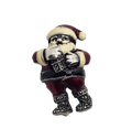 Judith Jack Sterling Silver Marcasite & Enamel Santa Claus Brooch image 0