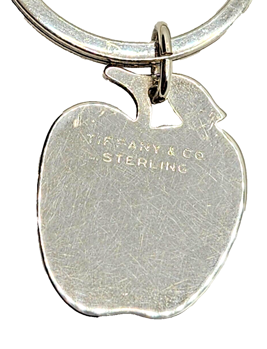 Vintage Tiffany & Co. Sterling Silver Apple Key Chain w/ Pouch image 2