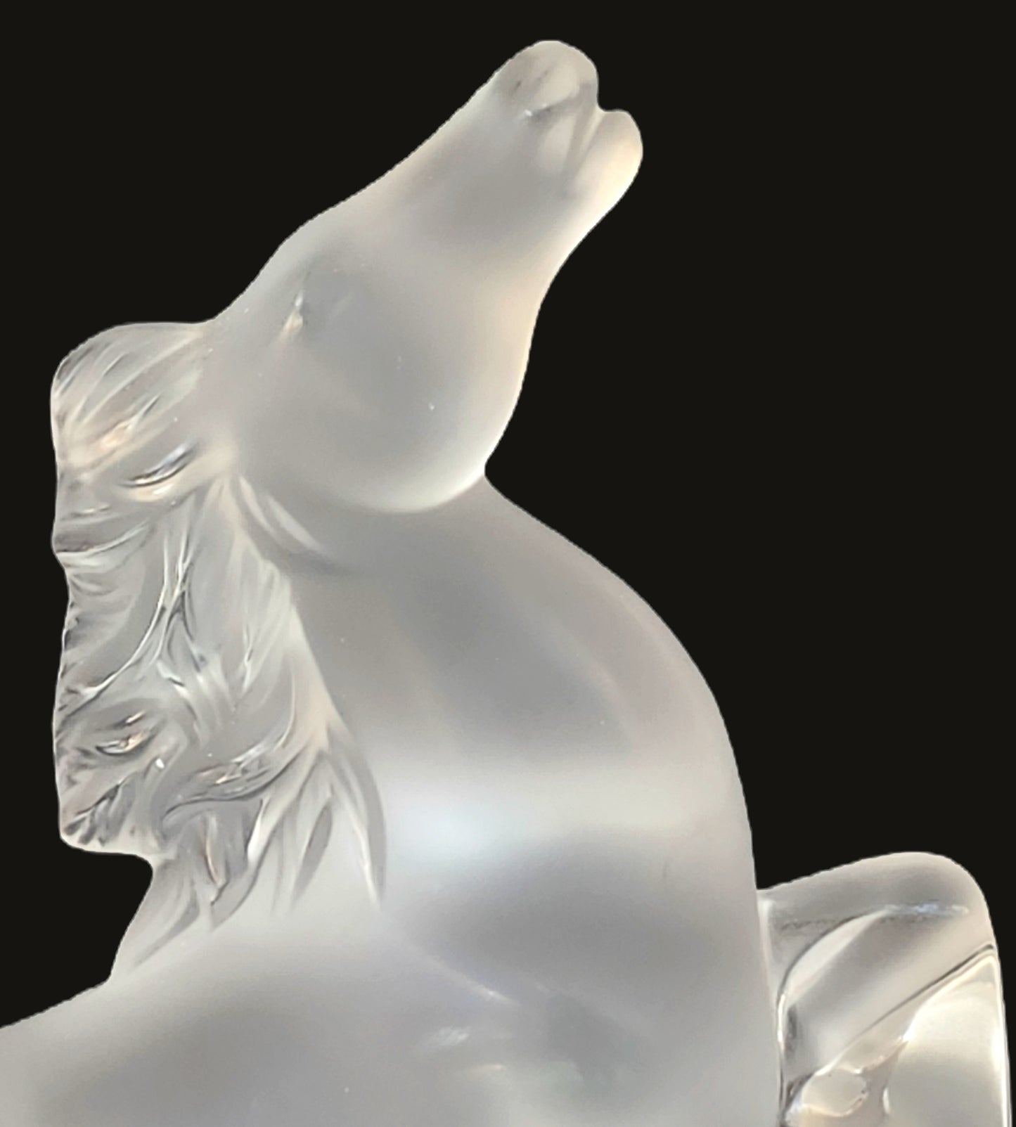 Rare! Lalique Clear Crystal Rearing Kozak Horse Figurine #1206500 image 2