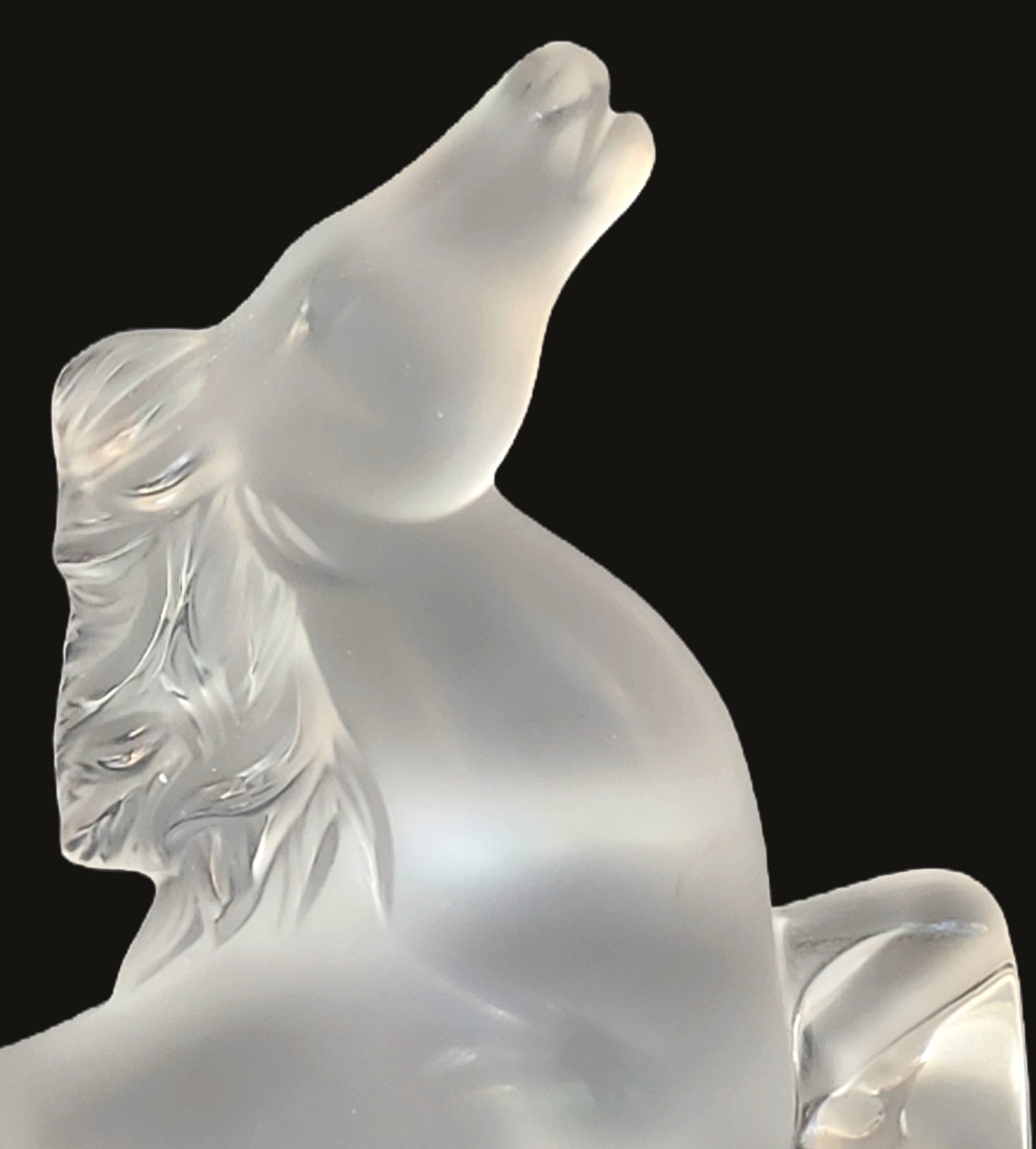 Rare! Lalique Clear Crystal Rearing Kozak Horse Figurine #1206500 image 2