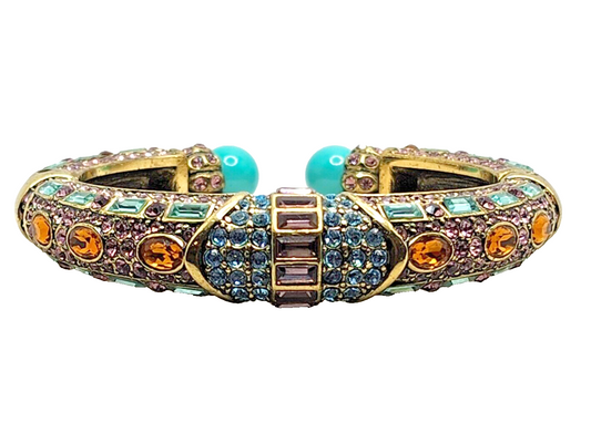 Heidi Daus Lavish Layers Double Hinged Cuff Bracelet ~ Purple & Blue image 0