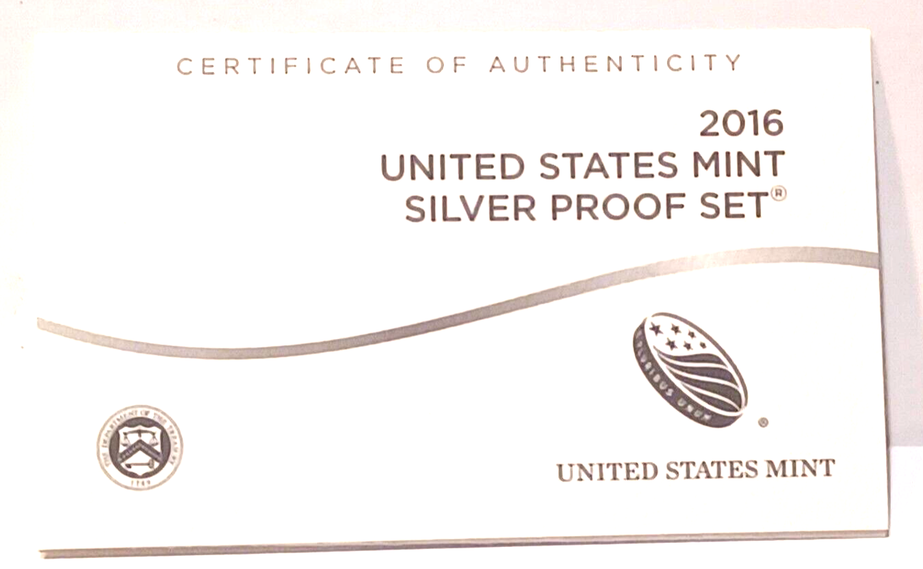 2016 S US Mint Silver Proof Set - 13 Coins COA Original Box image 8