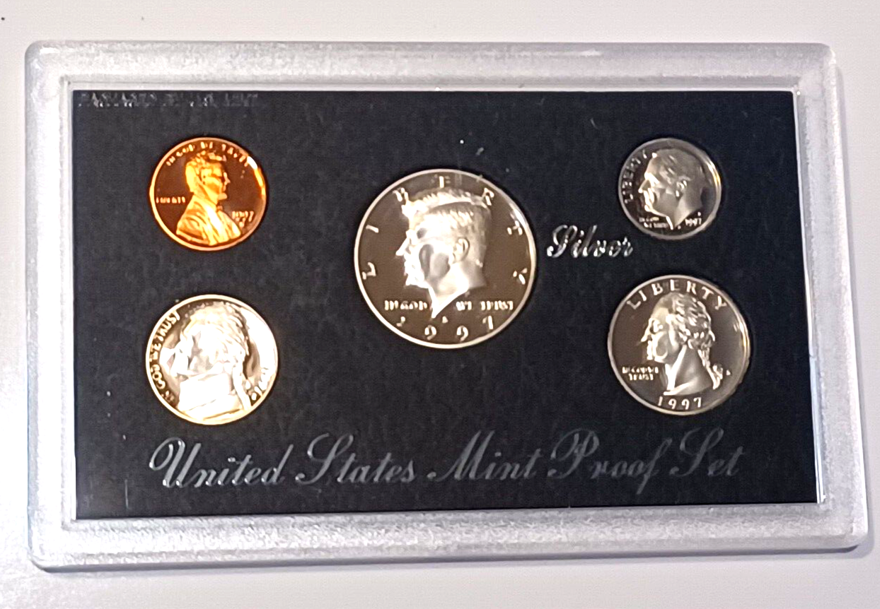1997 U.S. Mint SILVER PROOF Set in Original Plastic Case & Box image 1