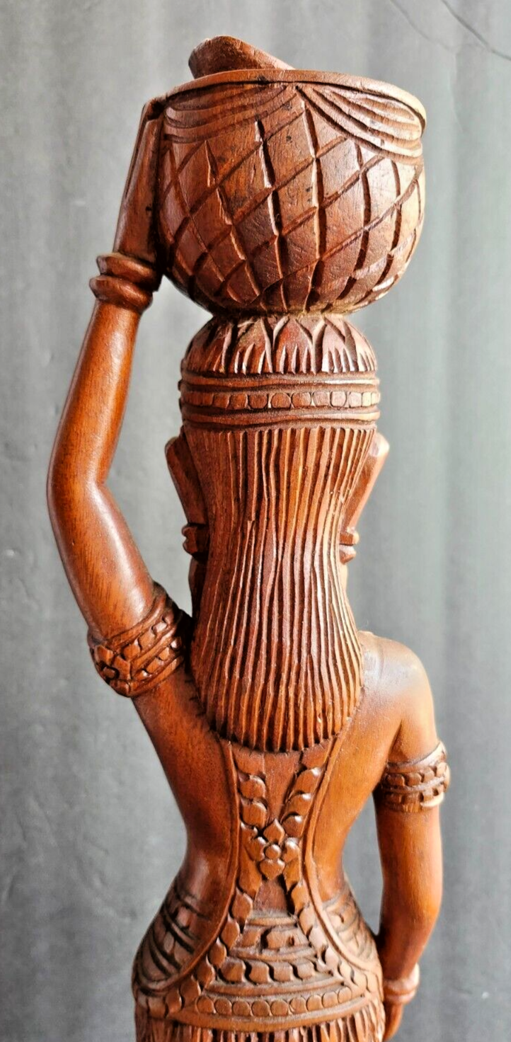 Large Indonesian Bali Balinese Carved Wood Woman Figurine image 5