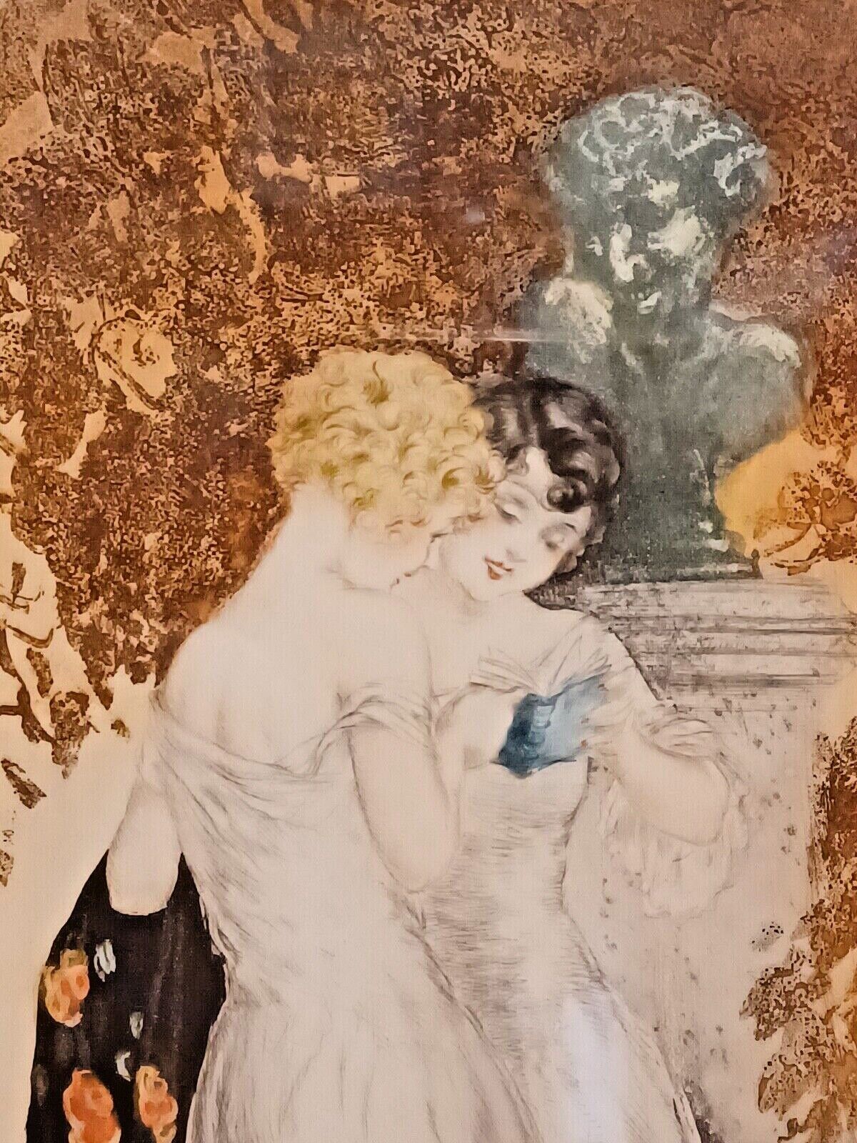 Framed Louis Icart, Regarde (Look), Drypoint Etching, Signed in Pencil with COA image 2