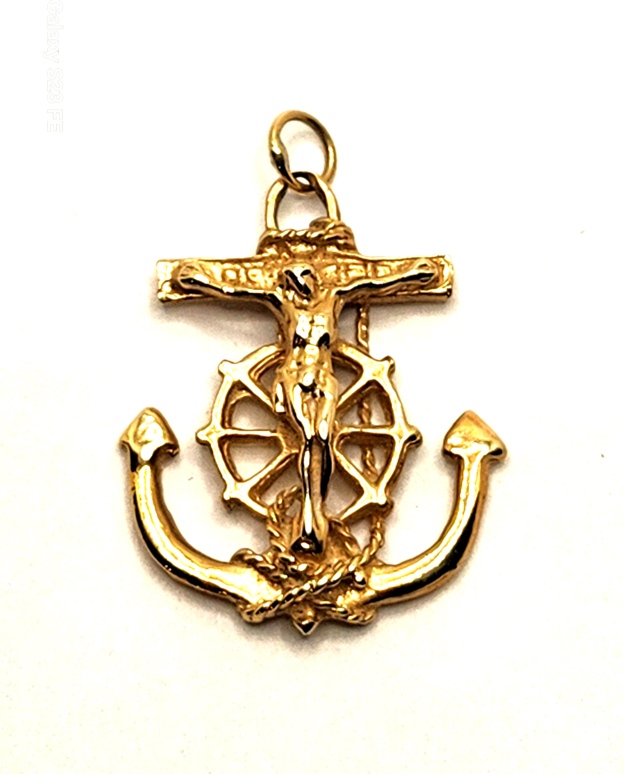 Mariners Cross 14k Yellow Gold Pendant Charm image 0