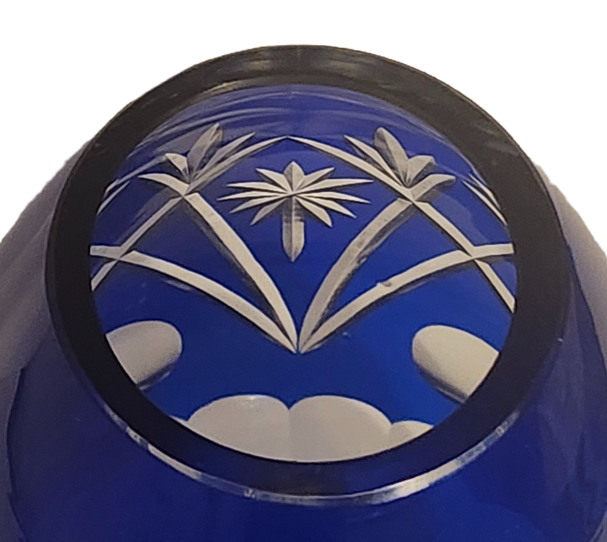 Cobalt Blue Cut to Clear Crystal Vase Kiriko? image 4