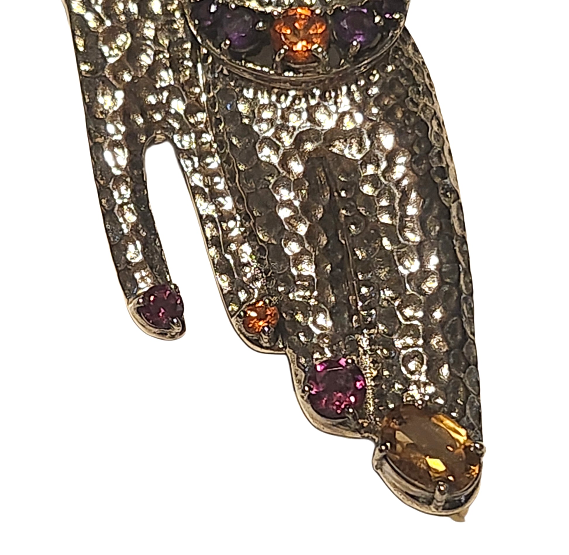 Nicki Butler Sterling Silver & Gemstone Terrier Dog Pin Pendant Signed image 3