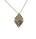 Vintage Chic 1ct Diamond Cluster 10k Yellow Gold Pendant Necklace image 0