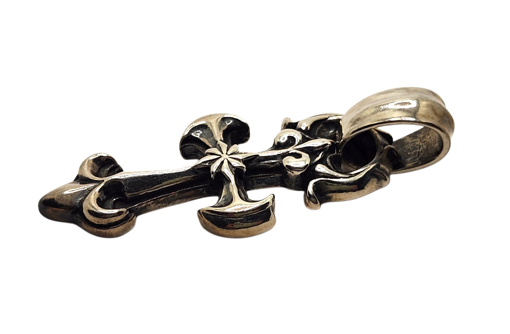 BWL Bill Wall Leather Sterling Silver Lg Sailor Cross Pendant image 2