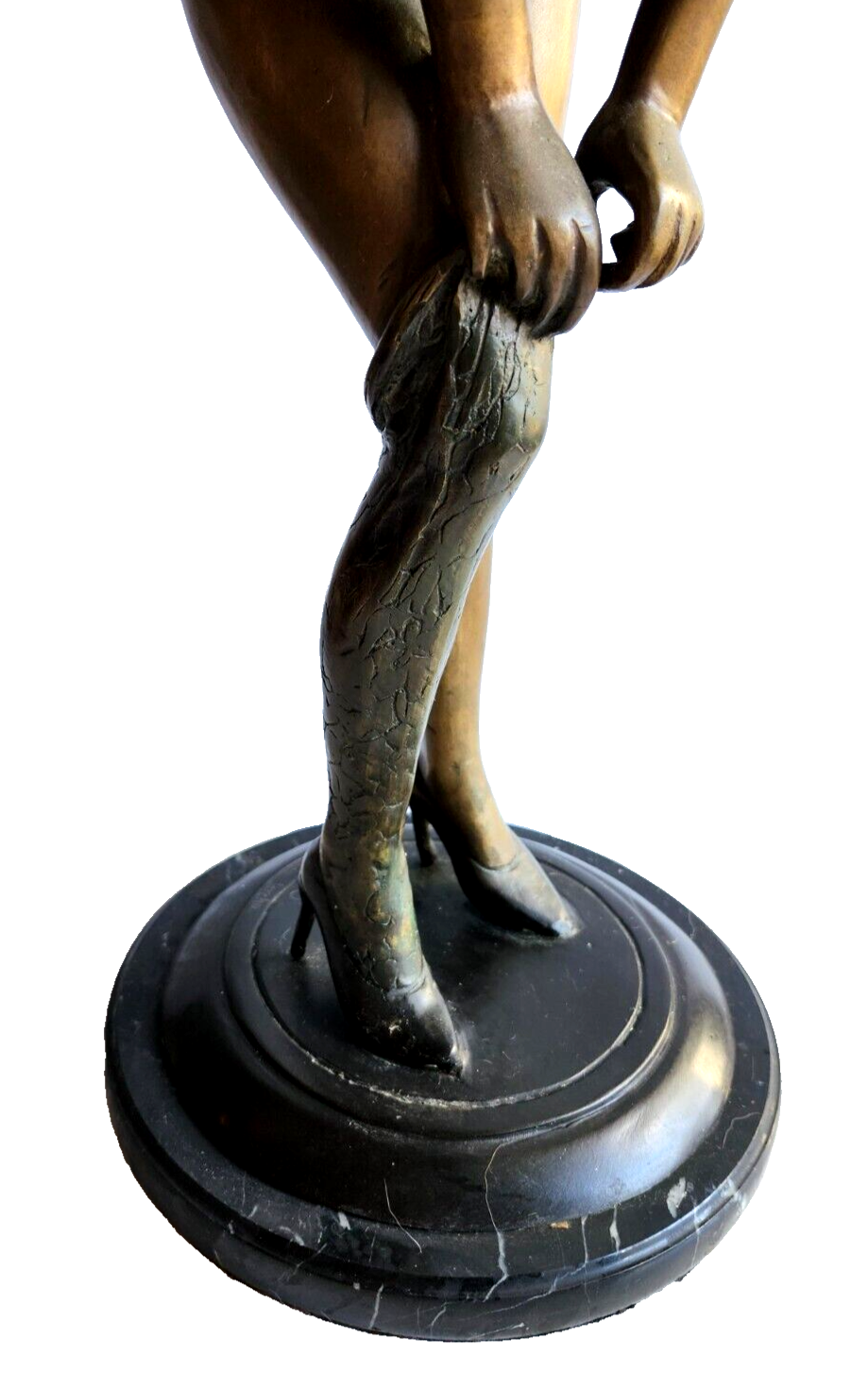 Tall Detailed Nude Woman Bent Over Bronze Statue Signed by Raoul Larche image 7