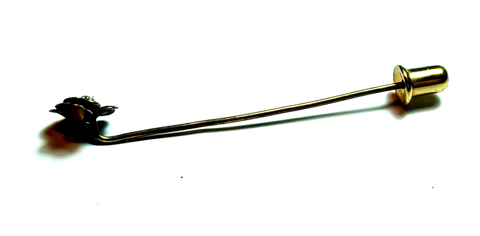 Antique Seed Pearl & Gold filled Flower Stick Pin image 4