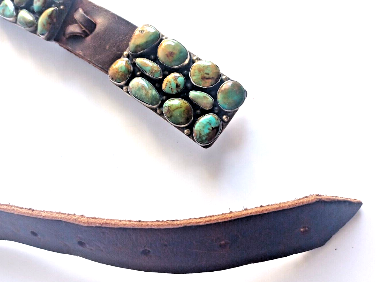 Navajo Native American Sterling Silver Turquoise Concho Belt by Willie Nezzie image 15