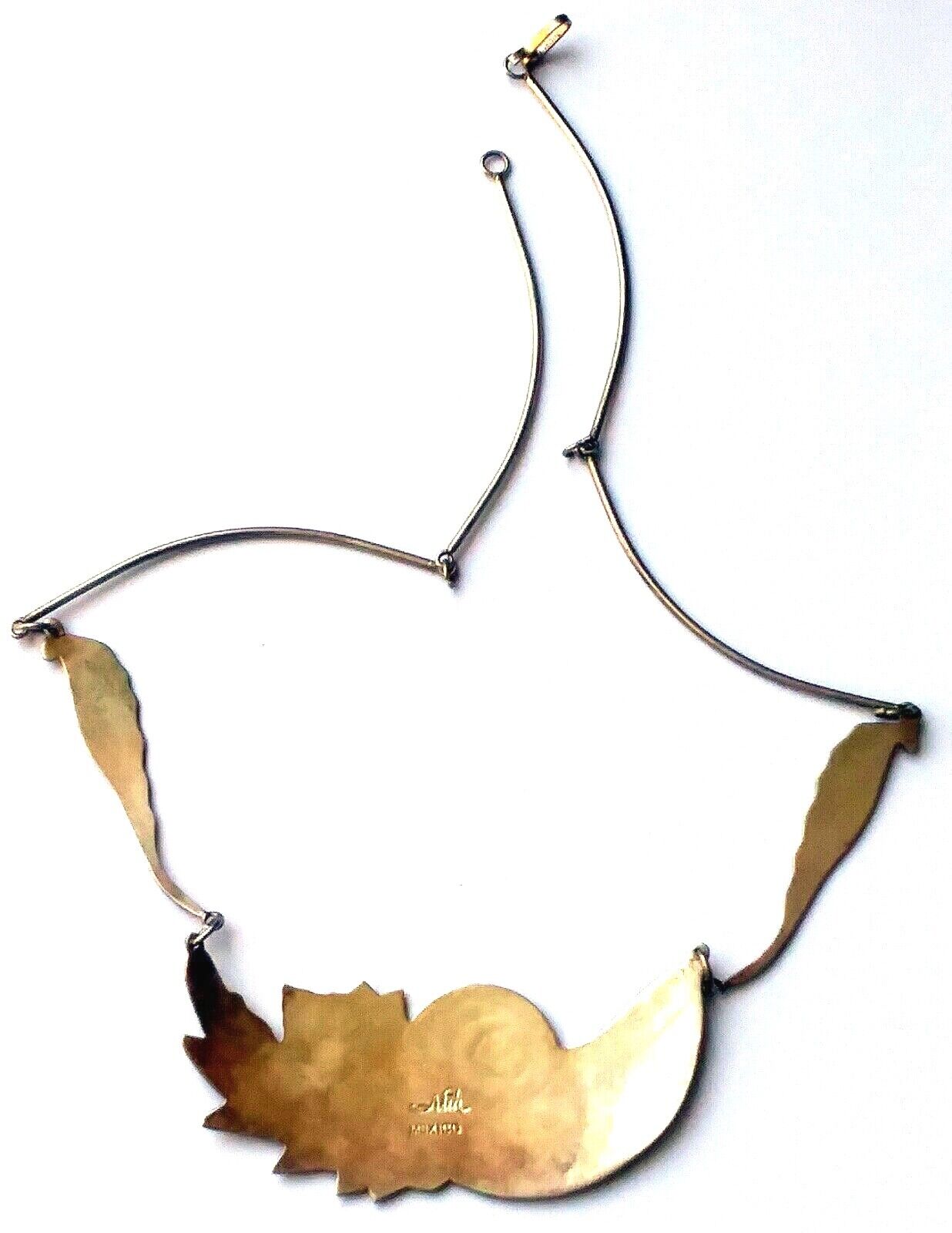 Vintage Artisian Mexico Sterling Silver Abalone Onyx & MOP Necklace by Nia image 5