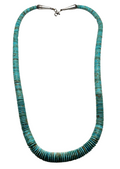 Native American Navajo Graduated Bead Disc Turquoise & Sterling Necklace image 0