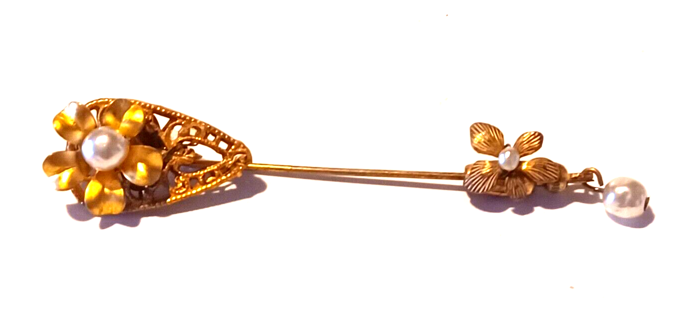 RARE Vintage Miriam Haskell 4pc Pearl & Goldtone Set Signed image 13