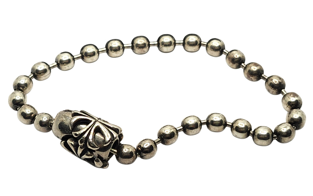 BWL Bill Wall Leather Sterling Silver Ball Chain Bracelet w/ Cross Basket image 1