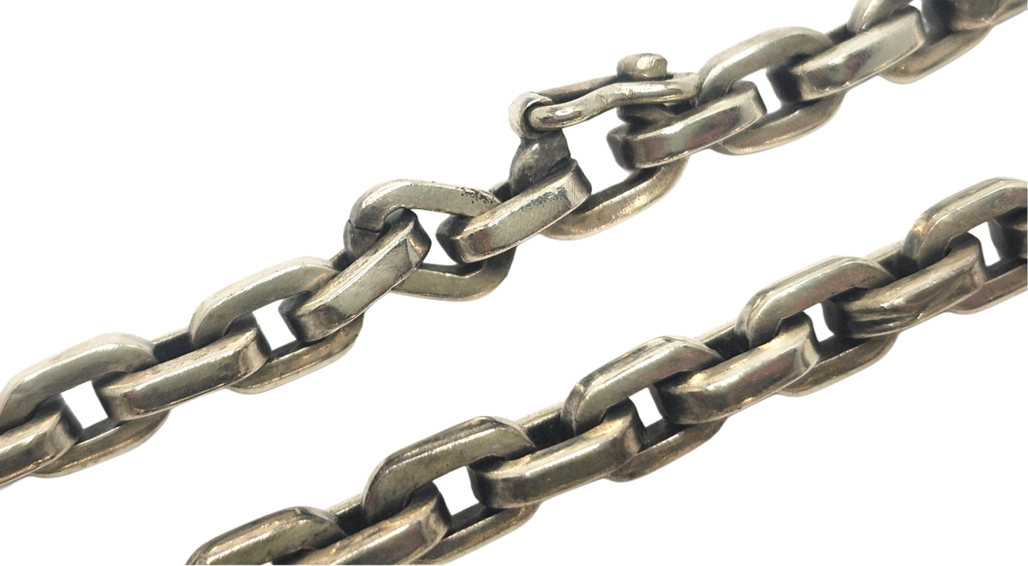 Harley Davidson Sterling Silver Mens Bar & Shield Pendant w/ Rolo Link Necklace image 5