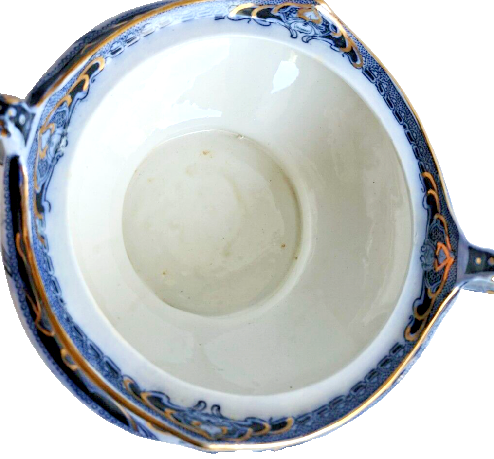 Antique Royal Staffordshire Iris Flow Blue Covered Round Vegetable Serving Bowl image 11